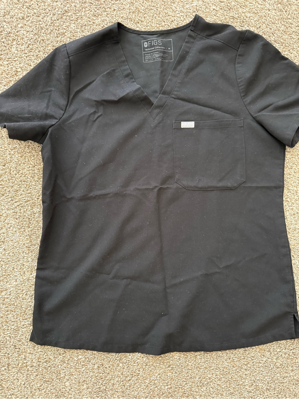 FIGS Black Catrina Scrub Top